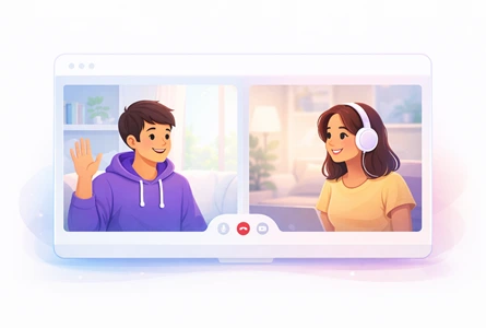 Start talking in text voice or video chat